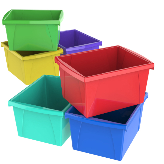 Storex (4 gal / 15L) Storage Bin - Assorted Colours (13.6" x 11.3" x 7.9") - Image 1